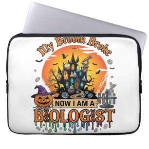 Capa Para Notebook Vassoura Quebrou Biólogo Halloween Castelo Assombr