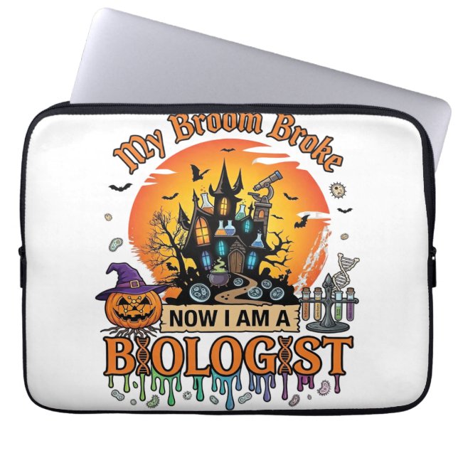 Capa Para Notebook Vassoura Quebrou Biólogo Halloween Castelo Assombr (Frente)