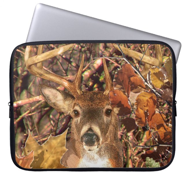 Capa Para Notebook Veado Branco da Camouflage Buck Camouflage (Frente)