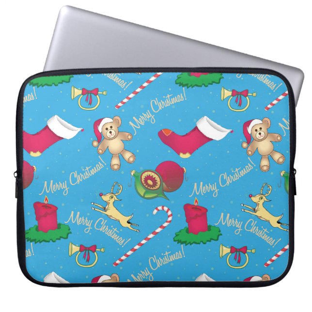 Capa Para Notebook Veado de Natal, urso e vela (Frente)