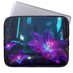 Capa Para Notebook Veias Neon Abstratas 15'