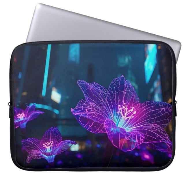 Capa Para Notebook Veias Neon Abstratas 15' (Frente)
