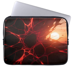 Capa Para Notebook Veias Vermelhas Abismo do Pôr do Sol