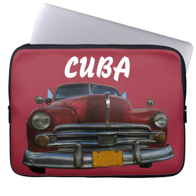 Capa Para Notebook Veículo americano clássico em Vinales, Cuba (Frente)