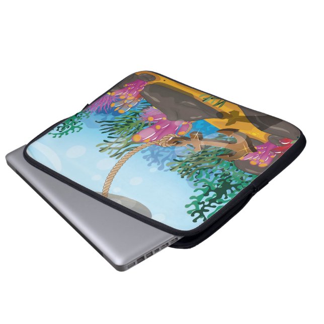 Capa Para Notebook Vela de navio baixando âncora (Frente Inferior)