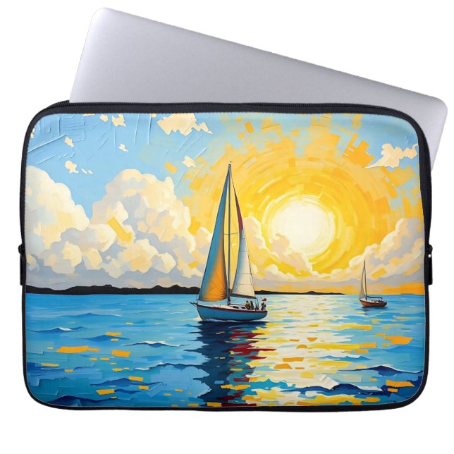 Capa Para Notebook Velero ao Pôr do Sol (Frente)