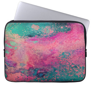 Capa Para Notebook “Vellum Etéreo” – Abstrato Rosa Azul Turquesa