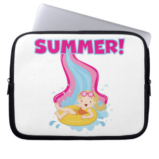 Capa Para Notebook Verão louro da menina