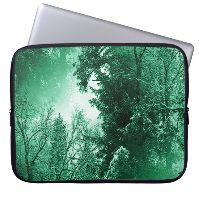 Capa Para Notebook Verde de inverno... (Frente)