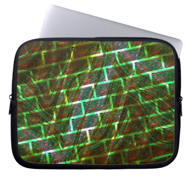 Capa Para Notebook Verde e manchado, riscos e efeito de parede (Frente)