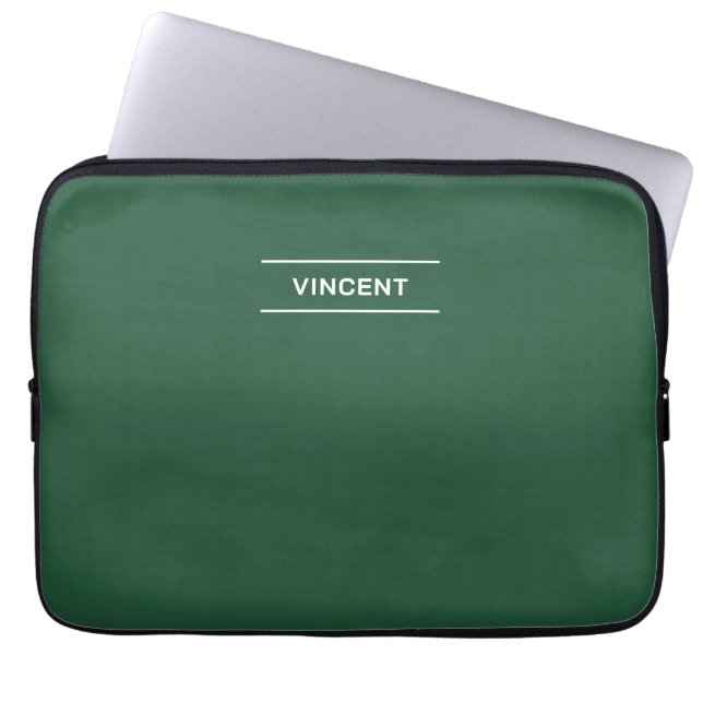Capa Para Notebook Verde Elegante com Bolsa de laptop de Nomes (Frente)