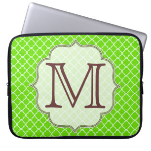 Capa Para Notebook verde limão Triterfoil Monograma Laptop de 15 pol