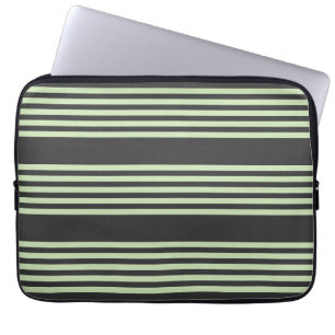 Capa Para Notebook Verde pálido e bege cinco faixas