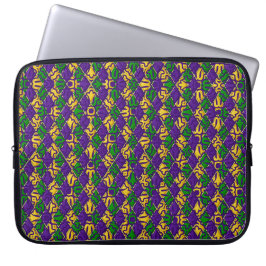 CAPA PARA NOTEBOOK VERDE PURPLE AMARELO BRANCO MARDI GRAS FLEUR DI LI