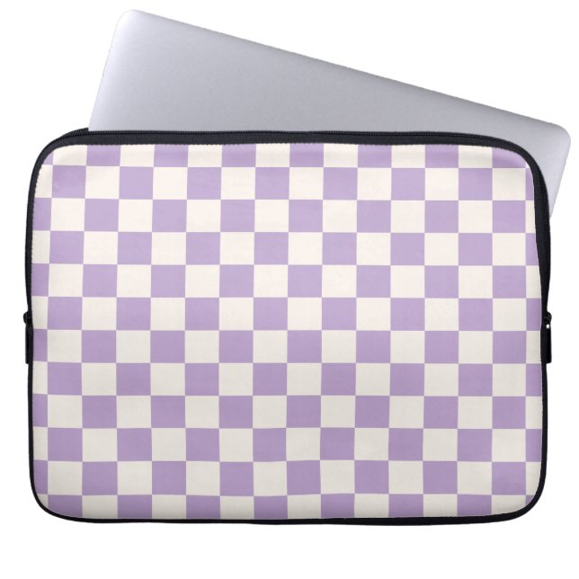 Capa Para Notebook Verificação Roxa, Padrão do Quadro de Verificação, (Frente)