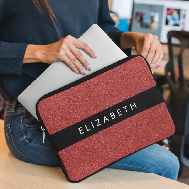 Capa Para Notebook Vermelhidão, Visão Geral Da Glitter, Seu Nome (Criador carregado)