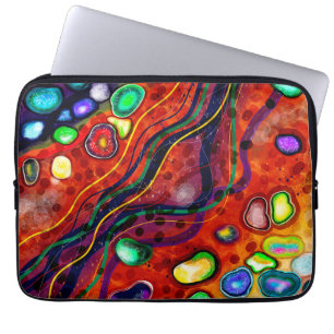 Capa Para Notebook Vermelho, Azul, Cobre, Verde, Abstrato Roxo Modern