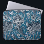Capa Para Notebook Vermelho Branco e Azul Floral Paisley Bohemian Boh<br><div class="desc">Design personalizado</div>