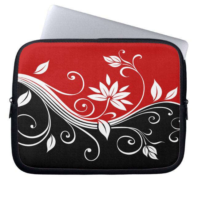 Capa Para Notebook Vermelho Branco e Preto (Frente)
