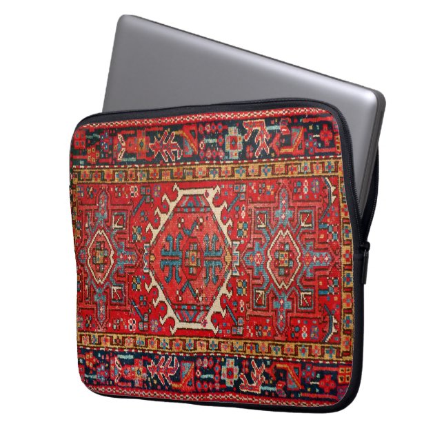 Capa Para Notebook Vermelho Clássico - Rug Persa Oriental Oriental (Frente Esquerda)