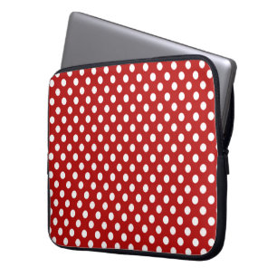 Capa Para Notebook Vermelho com a bolsa de laptop branca das bolinhas