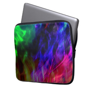 Capa Para Notebook Vermelho e azul escuro brilhantes submersos em ond