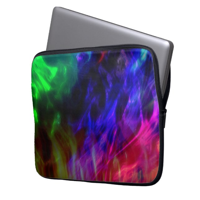 Capa Para Notebook Vermelho e azul escuro brilhantes submersos em ond (Frente Esquerda)