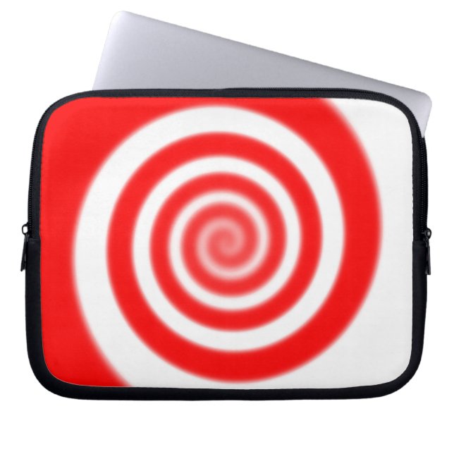 Capa Para Notebook Vermelho e Branco Pepperminto Candy Swirl (Frente)