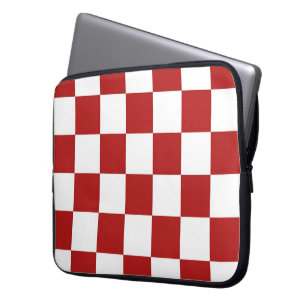 Capa Para Notebook Vermelho e branco verificados
