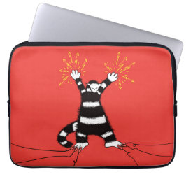Capa Para Notebook Vermelho Engenheiro Elétrico de Gato Funso