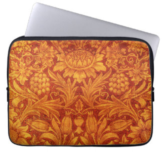 Capa Para Notebook Vermelho Floral e Amarelo Dourado Wm Morris
