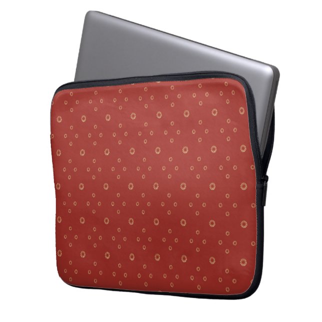 Capa Para Notebook Vermelho | Zínia Dourada Sol (Frente Esquerda)