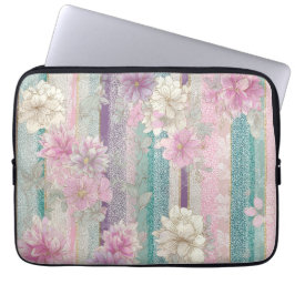 Capa Para Notebook Vertical Pastel Stripes With Lace Textures