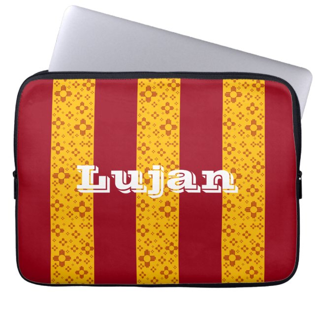 Capa Para Notebook Vertical Stripes Zia Sun Vermelho Amarelo Novo Méx (Frente)