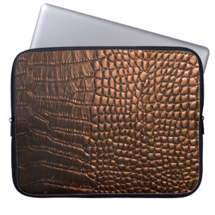 Capa Para Notebook Vestido: textura de couro crocodilo.