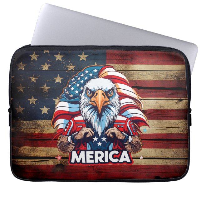 Capa Para Notebook Veteranos Bandeira Americana Merica Águia Patrióti (Frente)