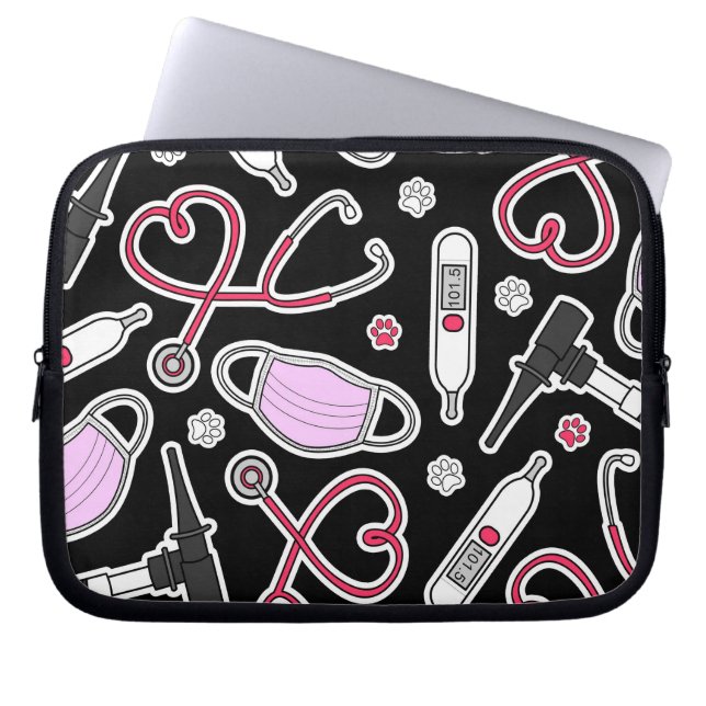Capa Para Notebook Veterinário bonito/amor veterinário do técnico (Frente)