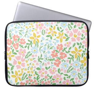 Capa Para Notebook Vetor padrão floral sem costura em branco