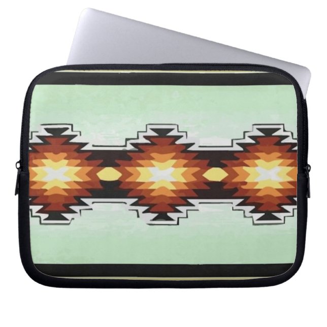 Capa Para Notebook Vetor tribal asteca do teste padrão de turquesa de (Frente)