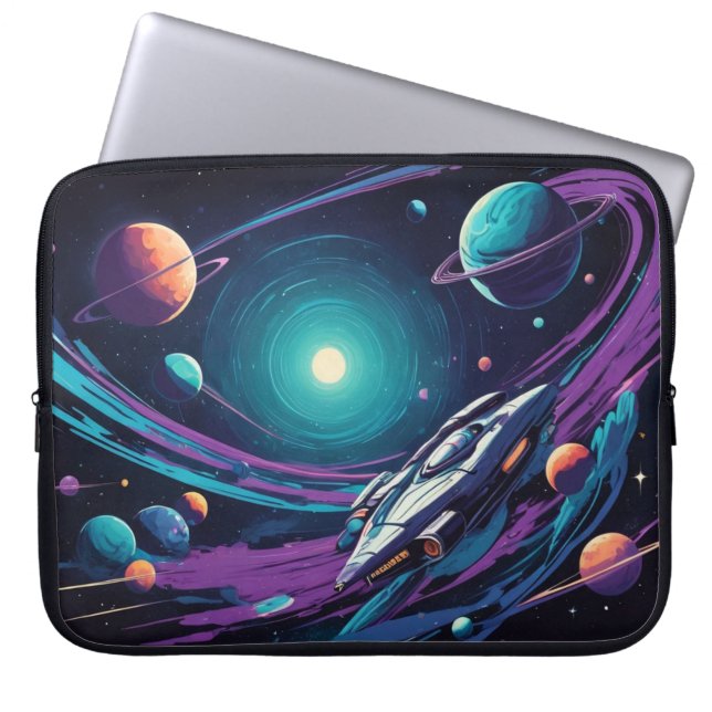 Capa Para Notebook viagem de espaço (Frente)