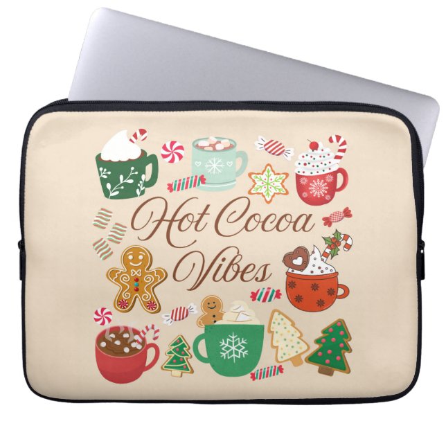 Capa Para Notebook Víblias de Natal de Cacau Quente (Frente)