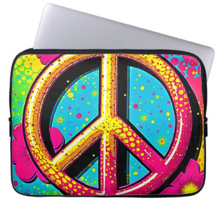 Capa Para Notebook Vibração Colorida de Paz e Amor