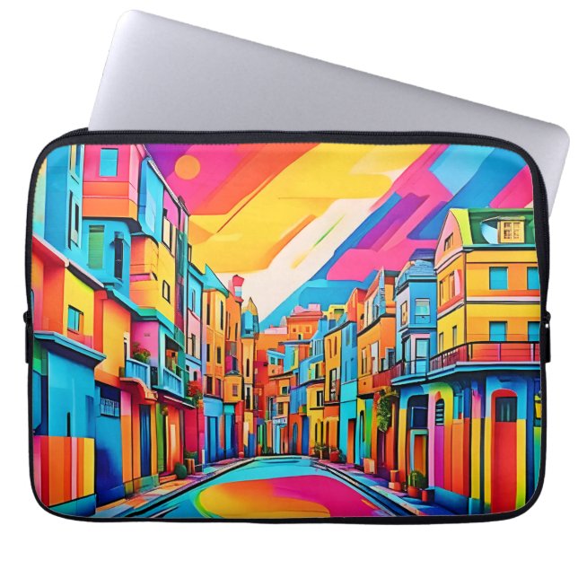 Capa Para Notebook Vibrações Coloridas de Rua (Frente)