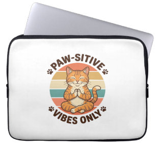 Capa Para Notebook Vibrações Positivas Apenas Gato Meditando Design R