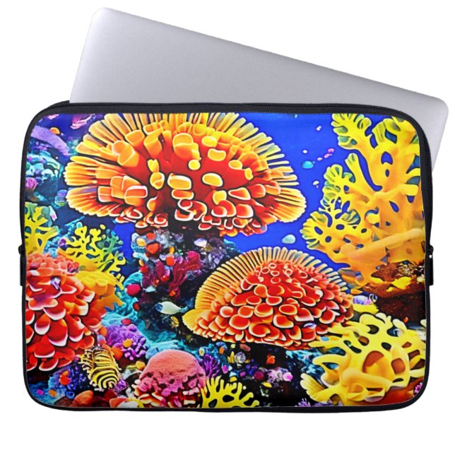 Capa Para Notebook Vibrant Coral Reef Sea Wonder Art (Frente)
