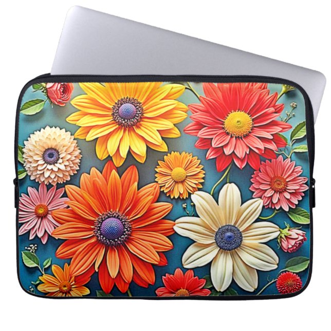 Capa Para Notebook Vibrant Floral Fantasy Design (Frente)