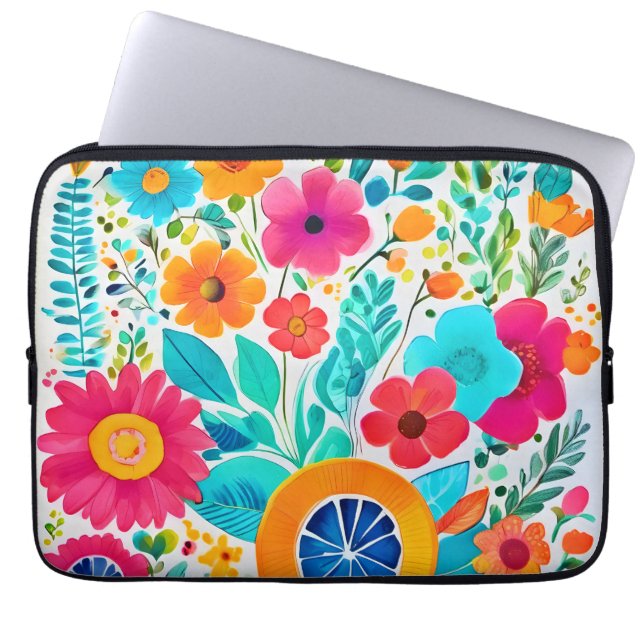 Capa Para Notebook Vibrant Floral Fiesta (Frente)