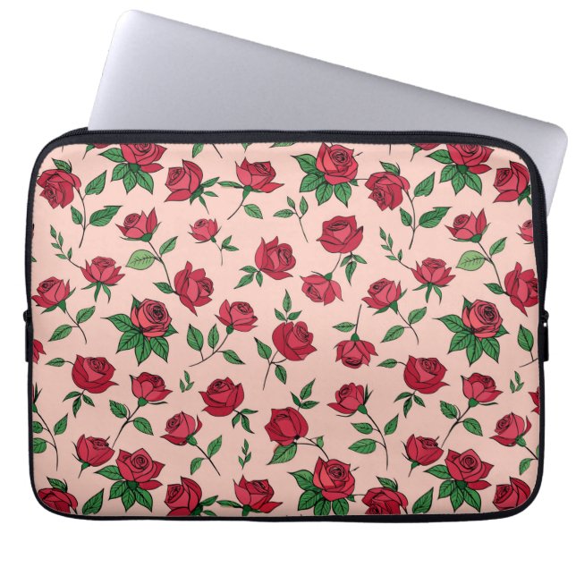 Capa Para Notebook 🌸Vibrant Floral Rose Garden Tech Sleeve🌸 (Frente)