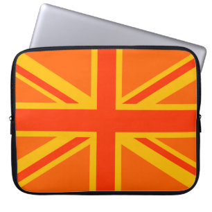 Capa Para Notebook Vibrant Orange Union Jack British Flag Swag