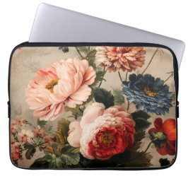 Capa Para Notebook Vibrant Vintage Floral Arrangement